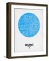 Beijing Street Map Blue-NaxArt-Framed Art Print