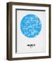 Beijing Street Map Blue-NaxArt-Framed Art Print