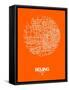 Beijing Street Map Orange-NaxArt-Framed Stretched Canvas