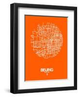 Beijing Street Map Orange-NaxArt-Framed Art Print