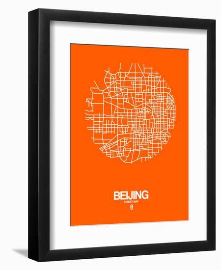 Beijing Street Map Orange-NaxArt-Framed Art Print