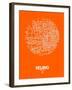 Beijing Street Map Orange-NaxArt-Framed Art Print