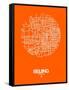 Beijing Street Map Orange-NaxArt-Framed Stretched Canvas