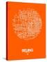 Beijing Street Map Orange-NaxArt-Stretched Canvas