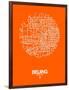 Beijing Street Map Orange-NaxArt-Framed Art Print