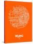 Beijing Street Map Orange-NaxArt-Stretched Canvas