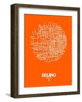 Beijing Street Map Orange-NaxArt-Framed Art Print