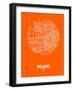 Beijing Street Map Orange-NaxArt-Framed Art Print