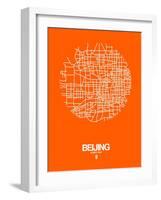 Beijing Street Map Orange-NaxArt-Framed Art Print