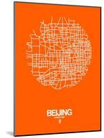Beijing Street Map Orange-NaxArt-Mounted Art Print