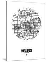 Beijing Street Map White-NaxArt-Stretched Canvas