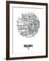 Beijing Street Map White-NaxArt-Framed Art Print