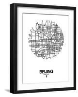 Beijing Street Map White-NaxArt-Framed Art Print