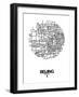 Beijing Street Map White-NaxArt-Framed Art Print