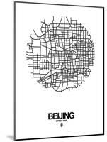 Beijing Street Map White-NaxArt-Mounted Art Print