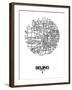 Beijing Street Map White-NaxArt-Framed Art Print