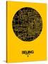 Beijing Street Map Yellow-NaxArt-Stretched Canvas