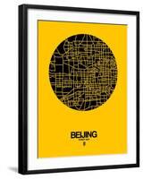 Beijing Street Map Yellow-NaxArt-Framed Art Print