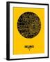 Beijing Street Map Yellow-NaxArt-Framed Art Print