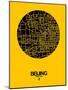Beijing Street Map Yellow-NaxArt-Mounted Art Print