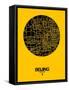 Beijing Street Map Yellow-NaxArt-Framed Stretched Canvas