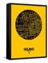 Beijing Street Map Yellow-NaxArt-Framed Stretched Canvas