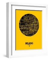 Beijing Street Map Yellow-NaxArt-Framed Art Print