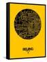 Beijing Street Map Yellow-NaxArt-Framed Stretched Canvas