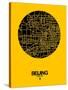 Beijing Street Map Yellow-NaxArt-Stretched Canvas