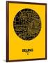 Beijing Street Map Yellow-NaxArt-Framed Art Print