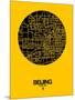 Beijing Street Map Yellow-NaxArt-Mounted Art Print