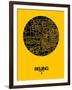 Beijing Street Map Yellow-NaxArt-Framed Art Print