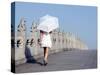 Beijing, Summer Palace - UNESCO World Heritage Site, A Young Girl on the 17 Arch Bridge, China-Christian Kober-Stretched Canvas