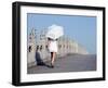 Beijing, Summer Palace - UNESCO World Heritage Site, A Young Girl on the 17 Arch Bridge, China-Christian Kober-Framed Photographic Print