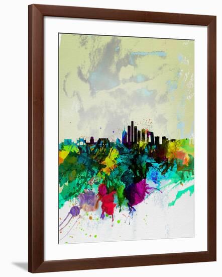 Beijing Watercolor Skyline-NaxArt-Framed Art Print