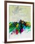 Beijing Watercolor Skyline-NaxArt-Framed Art Print