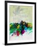 Beijing Watercolor Skyline-NaxArt-Framed Art Print