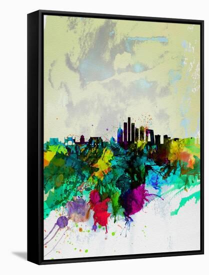 Beijing Watercolor Skyline-NaxArt-Framed Stretched Canvas