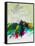 Beijing Watercolor Skyline-NaxArt-Framed Stretched Canvas