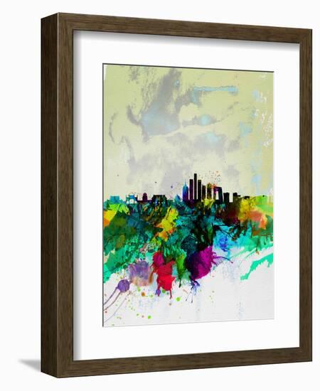 Beijing Watercolor Skyline-NaxArt-Framed Art Print