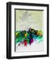 Beijing Watercolor Skyline-NaxArt-Framed Art Print