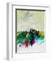 Beijing Watercolor Skyline-NaxArt-Framed Art Print