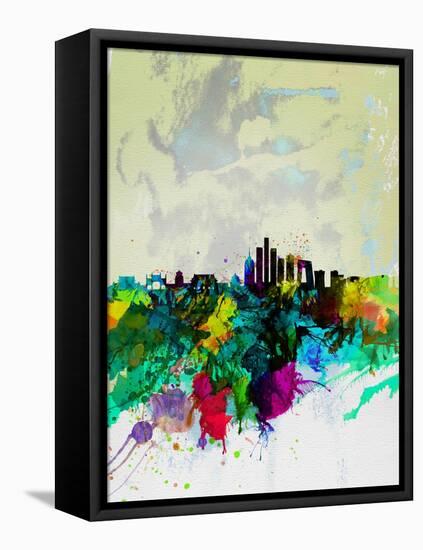 Beijing Watercolor Skyline-NaxArt-Framed Stretched Canvas