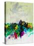 Beijing Watercolor Skyline-NaxArt-Stretched Canvas