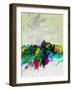 Beijing Watercolor Skyline-NaxArt-Framed Art Print