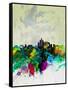 Beijing Watercolor Skyline-NaxArt-Framed Stretched Canvas