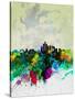 Beijing Watercolor Skyline-NaxArt-Stretched Canvas