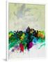 Beijing Watercolor Skyline-NaxArt-Framed Art Print