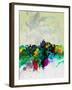 Beijing Watercolor Skyline-NaxArt-Framed Art Print