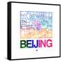 Beijing Watercolor Street Map-NaxArt-Framed Stretched Canvas